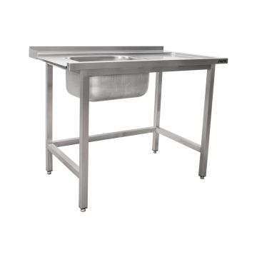 SARO Zulauftisch für Spülmaschine links, 1 Becken, 1600mm