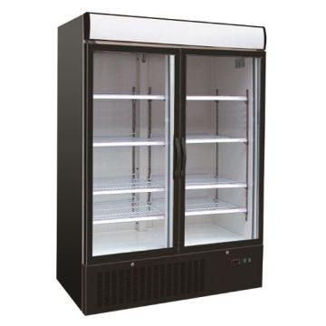 Kühlschrank/ Getränkekühlschrank mit Glastüren, schwarz, 1079 Liter