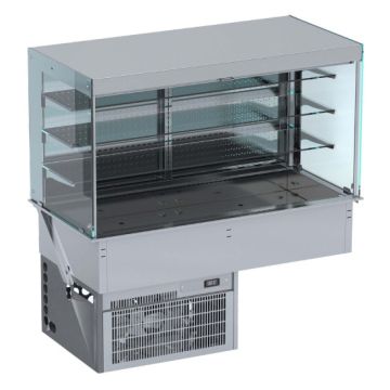 Einbau - Wandmodell - Kühlvitrine eckig – Mit Rollvorhang 3/1 GN