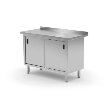 Arbeitstischschrank mit Schiebetüren - verschweißt, HENDI, Profi Line, 1000x600x(H)850mm