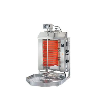 Potis E1 Elektro Dönergrill, Mini Gyrosgrill 230V, 7kg Kapazität, 3kW, Motor oben, Edelstahl Heim & Gastro